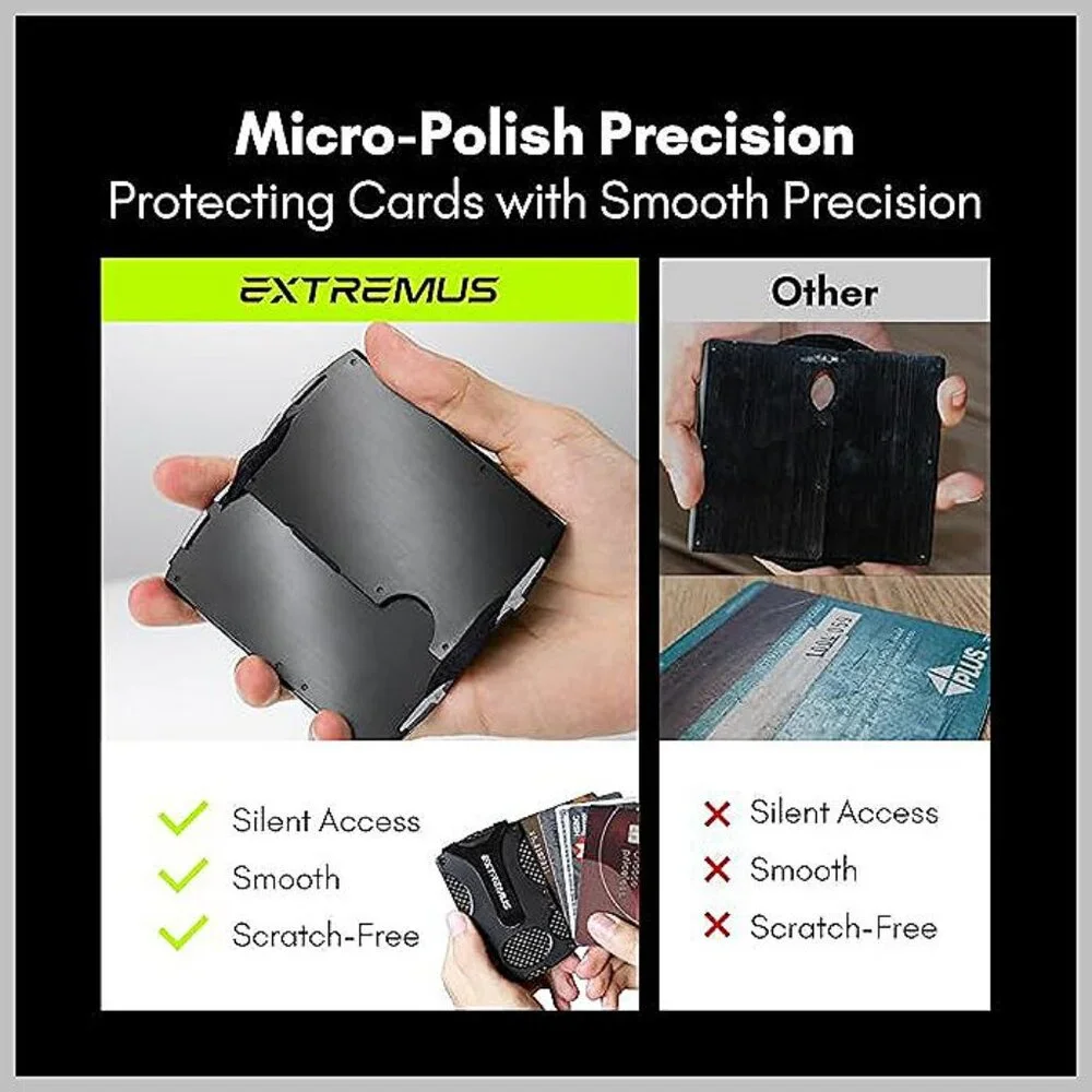 Mens Wallet, Slim Tactical Wallet with Money Clip , Black